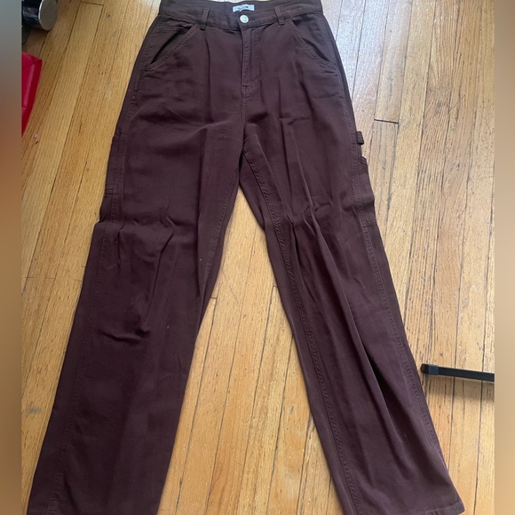 Brown straight leg cargo trousers - Picture 1 of 10